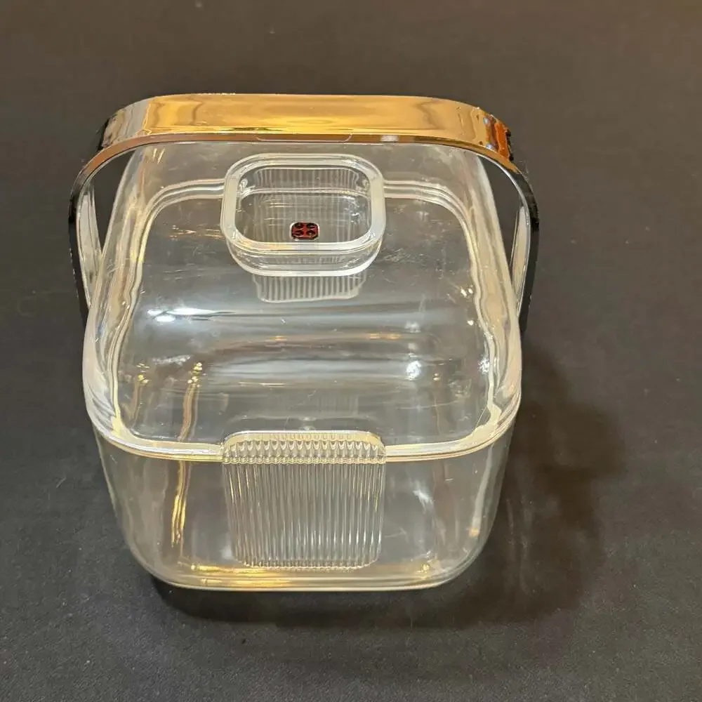 Mid Century Modern FRATELLI GUZZINI Lucite 3 Pc “Amanda” Ice Bucket Pozzi